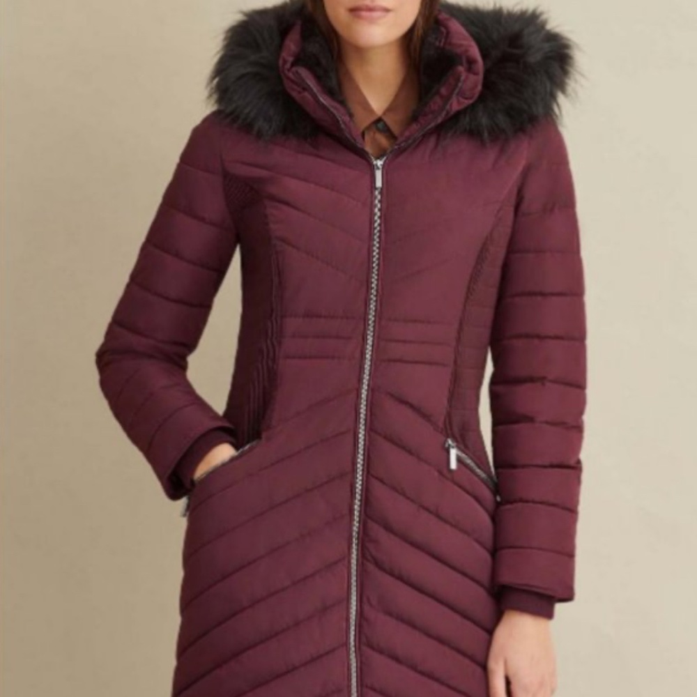 DKNY Fitter Walker Puffer Coat - Plum